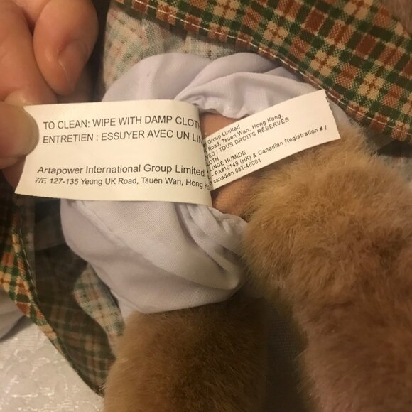 Artapower World's Best Cook 10" plush bear. Tan bear with white chef's Hat. EUC - Picture 4 of 6